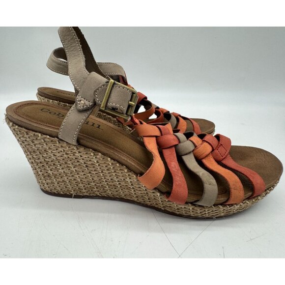 Cobb Hill by New Balance Womens Strappy Sandals 10M Orange Wedge Slingback Y2K - Picture 11 of 12